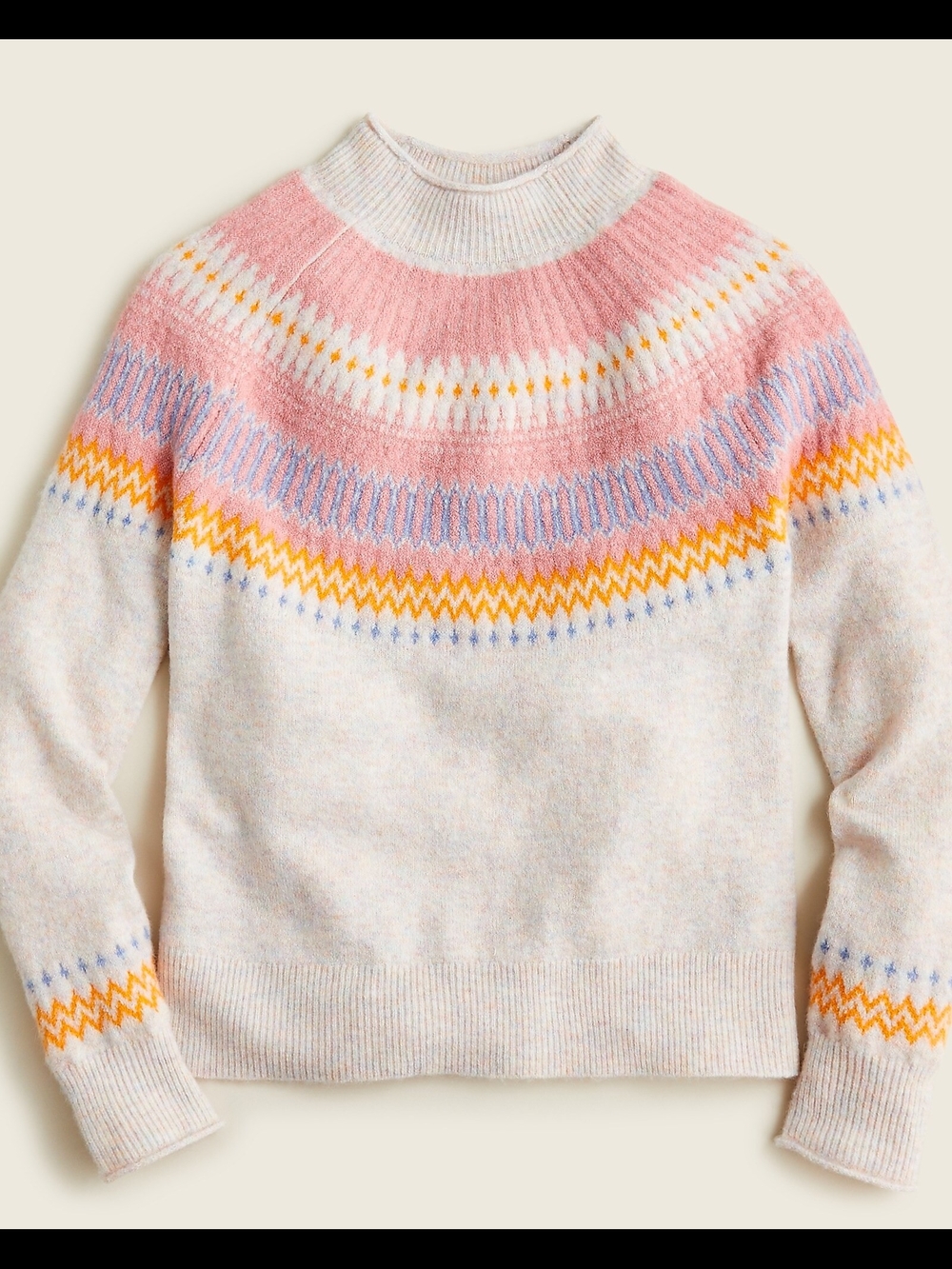 J. Crew Fair Isle yoke rollneck sweater in Supersoft yarn Size M